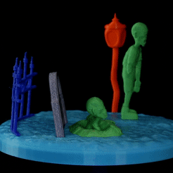 FINAL_Diorama-Rotate.gif Free STL file Walk in the Graveyard Diorama・3D printer design to download