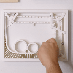 Wall-Mounted-Marble-Coaster-GIF.gif 3D-Datei Der wandmontierte Marmoruntersetzer・3D-druckbare Vorlage zum herunterladen