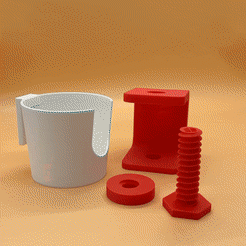 Desk-Clamp-Cup-Holder.gif 3D file 3D Printable Desk Clamp Drink Holder・3D print design to download