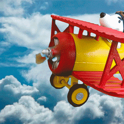 GIF-AVIONETA-SNOOPY.gif STL file SNOOPY FANART・3D printing template to download