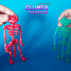 11.gif STL-Datei CLUMSY bedruckbare Skelett-Katze Flexi Halloween・3D-druckbares Modell zum Herunterladen