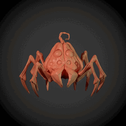 SpiderPumpkin-1.gif STL file Spider Pumpkin Halloween monster to print・3D print design to download, GV_3D