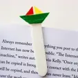 QBKO-_45_.gif Ship bookmark (Stl file for 3D printing). Print in place.