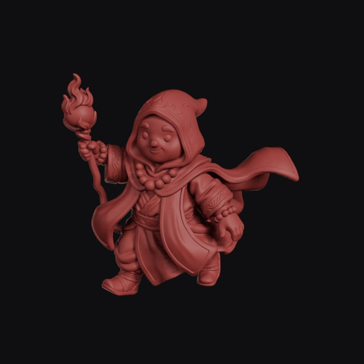 Hooded Flame Priest With Torch