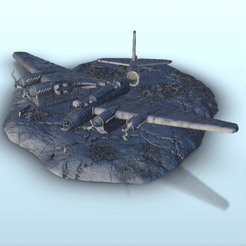 GIF-A03.gif Download STL file Airplane carcass of crashed Petlyakov Pe-8 - WW2 USSR Russian Flames of War Bolt Action 15mm 20mm 25mm 28mm 32mm • Design to 3D print, Hartolia-Miniatures