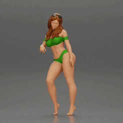 ezgif.com-gif-maker.gif Archivo 3D Sexy chica en bikini apoyado contra el coche en la playa・Modelo de impresión 3D para descargar