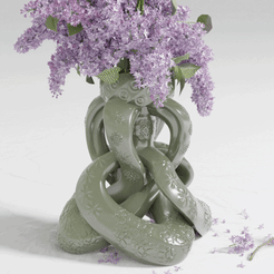 anigif.gif STL file Spiral Knot Flower Vase・3D printing idea to download