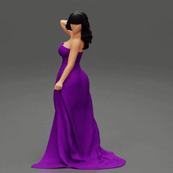 204.gif Archivo 3D Mujer sexy posando con vestido largo abierto por delante Modelo de impresión 3D・Diseño de impresora 3D para descargar, 3DGeshaft