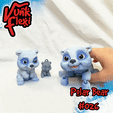 00002.gif Polar Bear Flexi Print-In-Place + figure & keychain
