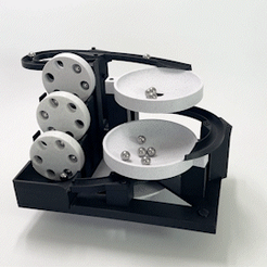 Three-Wheeler-Double-Bowl.gif 3D file Marble Machine - Modular Design - Three Wheeler Elevator with Double Bowl Module・3D print object to download