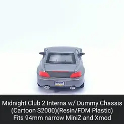 Interna.gif STL file Midnight Club 2 Interna Body shell with Dummy Chassis (Xmod and MiniZ)・3D print design to download