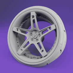 ezgif-4-a3b7743a2d.gif Archivo STL Estilo Forgiato Affilato - Juego de ruedas para maquetas - 19-20" - Llanta y neumático・Design para impresora 3D para descargar