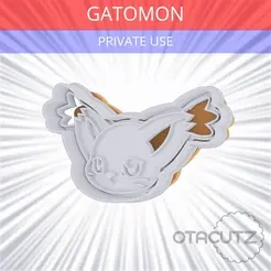 Gatomon~PRIVATE_USE_CULTS3D_OTACUTZ.gif Gatomon Cookie Cutter / Digimon
