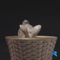 Curious-Bunny-Gif-Cults.gif Archivo STL Cestas para el Conejo de Pascua - Curious Bunny・Plan para descargar y imprimir en 3D