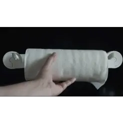WALL-HOLDER-vid2.gif STL file One hand paper towel holder (wall mount)・3D printing design to download