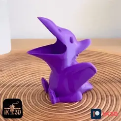 ezgif.com-optimize-10.gif Free STL file Chubby Dinosaur Pterodactyl Pencil Holder - No Supports・3D printing template to download