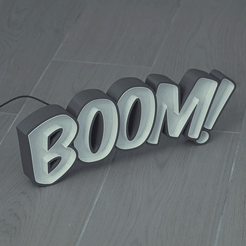 Boom-Animado.gif Archivo STL gratis LED Marquee Boom・Modelo para descargar y imprimir en 3D