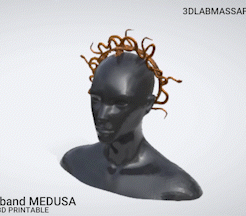 HAIRBAND-MEDUSA.gif STL file MEDUSA hairband for CosPlay・3D printable model to download