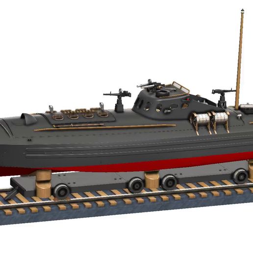 00-rudder.mp4 Thornycroft 70ft Coastal Motor Boat – 1:16 Scale (1.3 m) RC-Ready | Smart-Segmented & Easy to Build