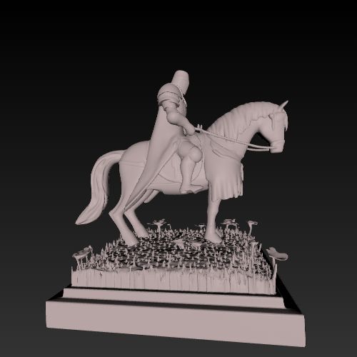 knight.gif 085 Dark Knight on Horse – 3D Printed Statue,  fantasy, art, sculpture, creature, magic, witch, skeleton, Halloween, knight, viking, dragon, cat, dog, monster, gothic, warrior, armor