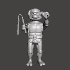 GIF.gif Archivo STL FIGURA DE ACCION TORTUGAS NINJA MUTANTES MICHELANGELO CHRISTMAS ESTILO KENNER 3.75 POSABLE ARTICULADO .STL .OBJ・Objeto de impresión 3D para descargar