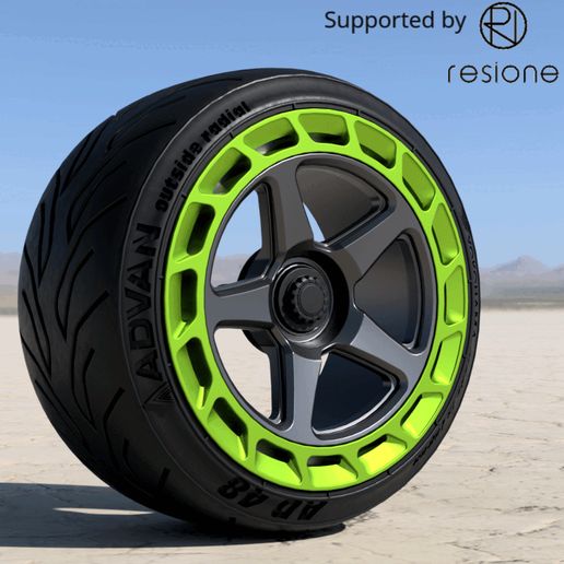 ezgif-42cce40ceb203a.gif Brixton TR05 Jantes aérodynamiques forgées 3pcs Avec pneus Advan pour modèles réduits et diecast