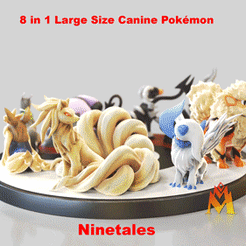 Large-Size-Canine-Pokemon.gif Download STL file 8 IN 1 LARGE SIZE CANINE POKÉMON PACK -LARGE SIZE DOG TYPE-FANART - POKÉMON FIGURINE • 3D printer design, adamchai