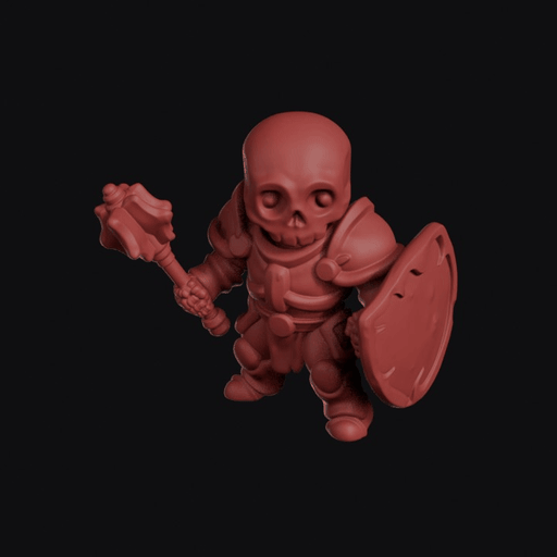 Skeleton Paladin With Mace Shield