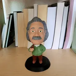 ezgif.com-video-to-gif.gif STL file Albert Einstein Bobblehead・Design to download and 3D print