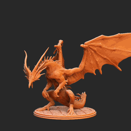 Kalameet.gif Fichier STL Kalameet le dragon noir Dark Souls Miniature STL・Design imprimable en 3D à télécharger, TheSTLSmith