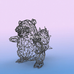080.gif Datei STL #080 Slowbro Pokemon Wiremon Figur 🐢👑・Modell für 3D-Druck zum herunterladen