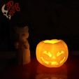 A.gif SCARED CAT GHOST, a led pumpkin lamp, Halloween