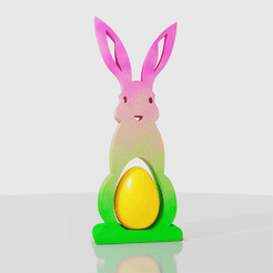 hare360.gif STL file Easter Hare Egg Holder Decoration Object・3D printer design to download