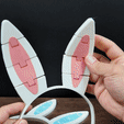 GIF3dPrintableBunnyEars-1.gif Articulated Wearable Easter Bunny Ears