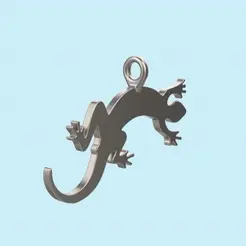 Pendentif-salamandre.gif Fichier STL gratuit Pendentif salamandre - Salamander pendant・Design pour imprimante 3D à télécharger