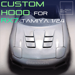 0.gif 3D file CUSTOM HOOD FOR RX7 TAMIYA 1-24 MODELKIT・3D printer model to download, BlackBox