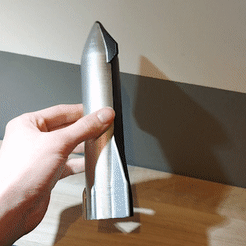 20220112_190720_AdobeCreativeCloudExpress.gif STL file Spacex Starship Modern Minimalistic・3D printing design to download