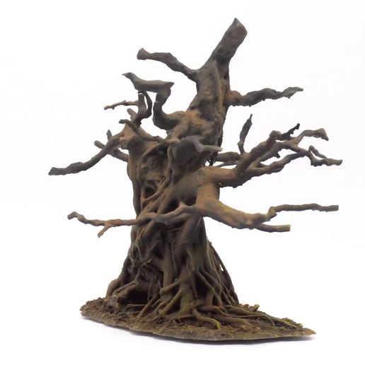 Tree_5_col_branch_square_layout_turntable.mp4 3D-gescannter knorriger Baum mit abnehmbarer Baumkrone