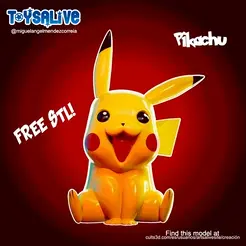 PikachuGif01.gif Free STL file Pikachu Free Stl・Template to download and 3D print