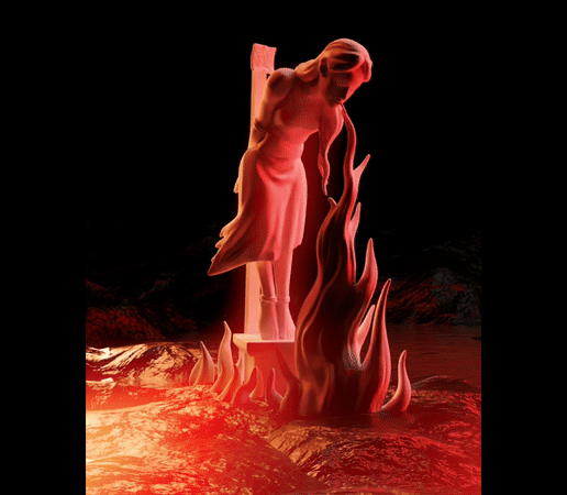 Funny burning witch (inspired by Marco Melgrati's illustration) - 3D model önizlemesi