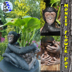 singe2.gif Fichier STL gratuit Cache pot "singe", Cache pot "monkey",・Plan à télécharger et à imprimer en 3D