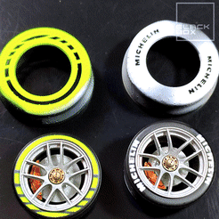 0.gif Download file LM F01 WHEEL SET FRONT REAR with slick tires and STENCIL • Template to 3D print, BlackBox
