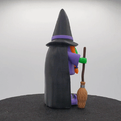 WITCH-2.gif STL file Gnome Witch - Gnomish Potion Witch Multi Part・Design to download and 3D print
