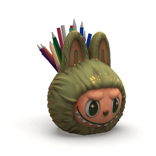 Labubu Pencil Holder Planter – 3D Printable File (STL, 3MF, OBJ) - 3D model önizlemesi
