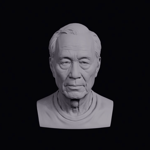 Old Cantonese Man With Thin Hair Bust