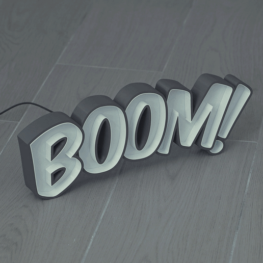 Boom-Animado.gif Бесплатный STL файл LED Marquee Boom・3D-печатная модель для загрузки, dukedoks
