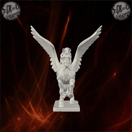 Majestic Winged Pegasus Statue – SoliDRawinGs SG1080 - 3D model önizlemesi