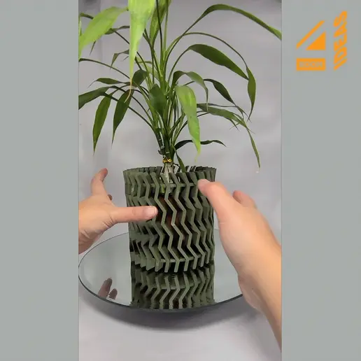 Planter Pot 3 - laser cut style STL File for 3D printingCults