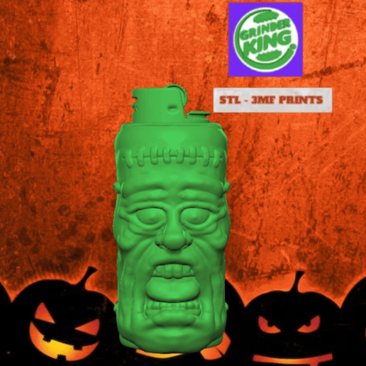 FUNDA MECHERO BIC . BIC CREEPY HEAD ESPECIAL HALLOWEEN LIGHTER CASE CUBIERTA ENCENDEDOR BIC SLEEVE HD STL Y 3MF . FDM-SLA.