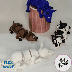 GIF-FLEX-WOLF-AND-DOG-1.gif Archivo STL ARTICULATED WOLF AND DOG・Diseño de impresión en 3D para descargar, bigfurest